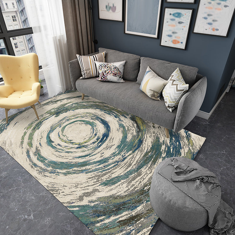 Unique Multicolor Modernist Rug Polyester Brushstroke Pattern Rug Washable Pet Friendly Non-Slip Carpet for Living Room