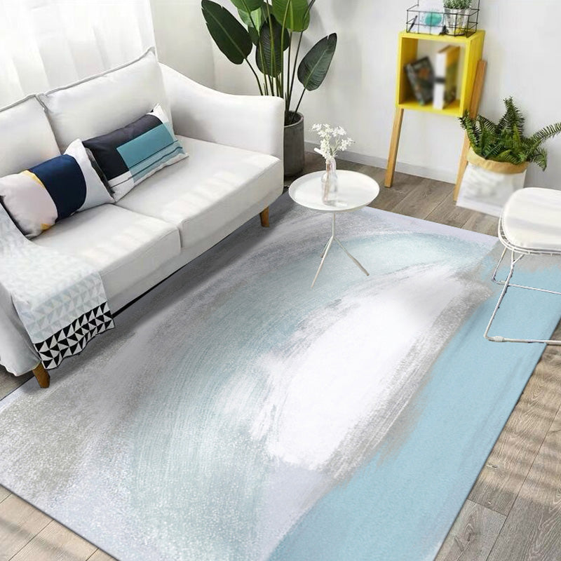 Unique Multicolor Modernist Rug Polyester Brushstroke Pattern Rug Washable Pet Friendly Non-Slip Carpet for Living Room