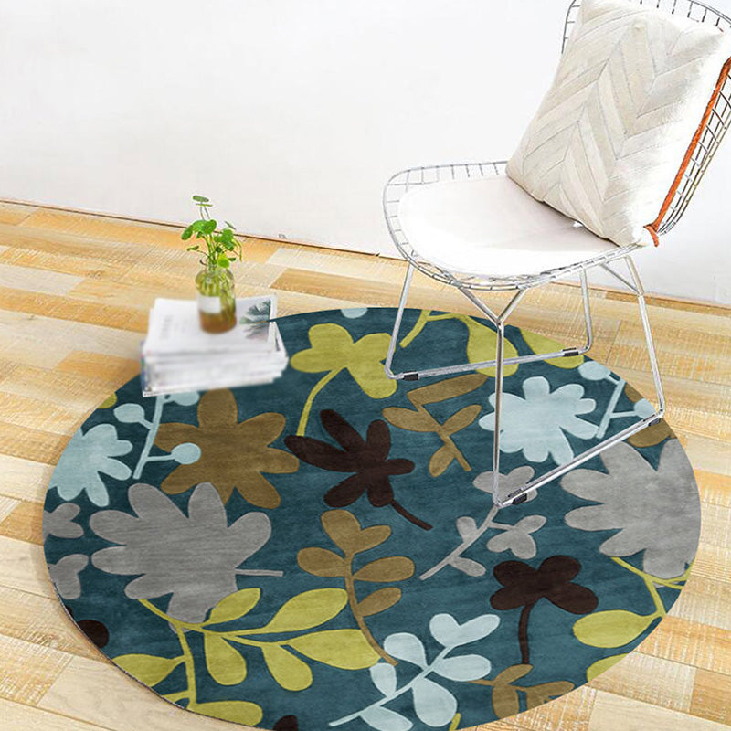 Retro Botanical Match Tapis Black and Grey Bohemian tapis Polyester Pet Friendly Not Slip Backing Area Washable Area pour le salon