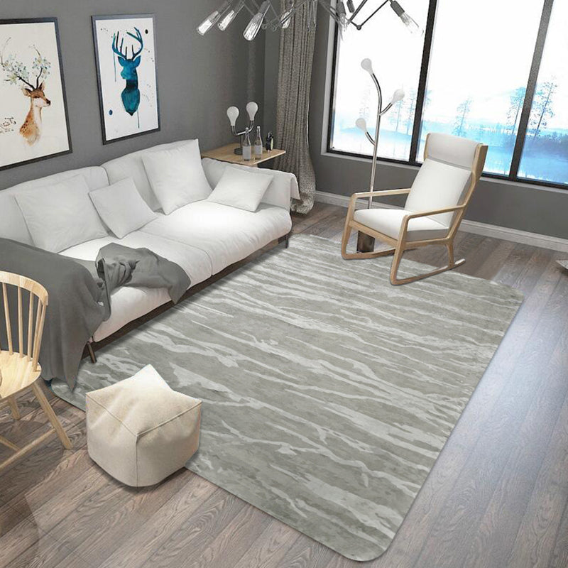 Unusual Abstract Rug Grey Industrial Rug Polyester Pet Friendly Non-Slip Backing Washable Area Rug for Living Room