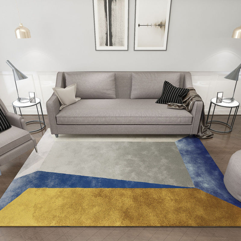 Simplicity Ombre Pattern Rug Grey Multicolor Polyester Rug Non-Slip Backing Washable Pet Friendly Carpet for Bedroom