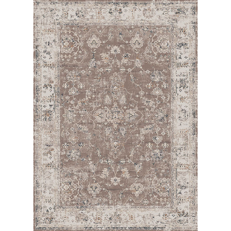 Vintage-Teppich mit Medaillonmuster, mehrfarbiger Polyester-Teppich, waschbarer, haustierfreundlicher, rutschfester Teppich für das Wohnzimmer