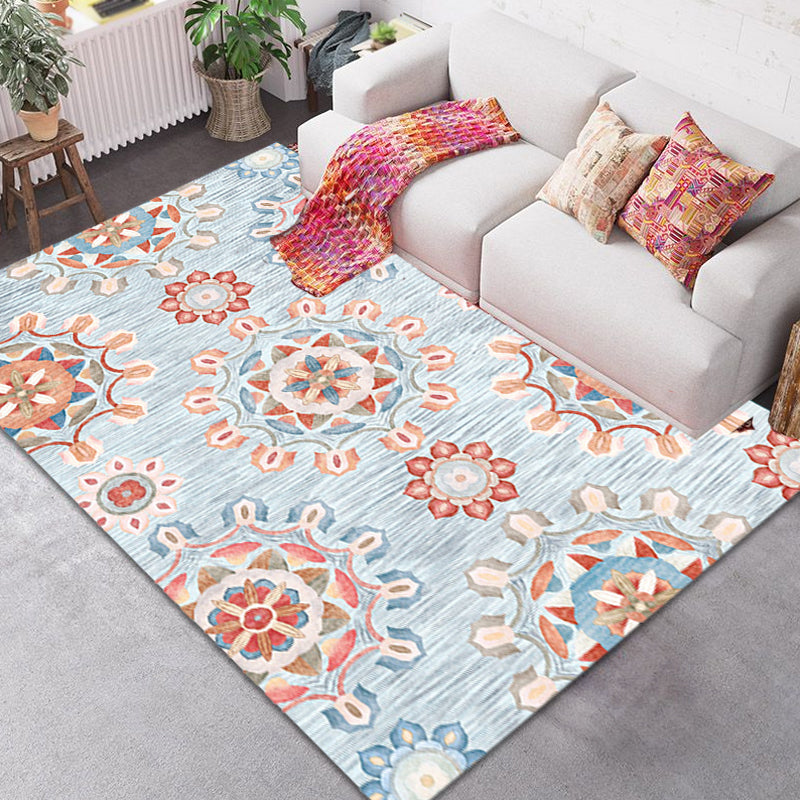 Veelkleurig Shabby Chic Tapijt Polyester Tribal Patroon Tapijt Diervriendelijk Wasbaar Antislip Rugtapijt voor Decoratie