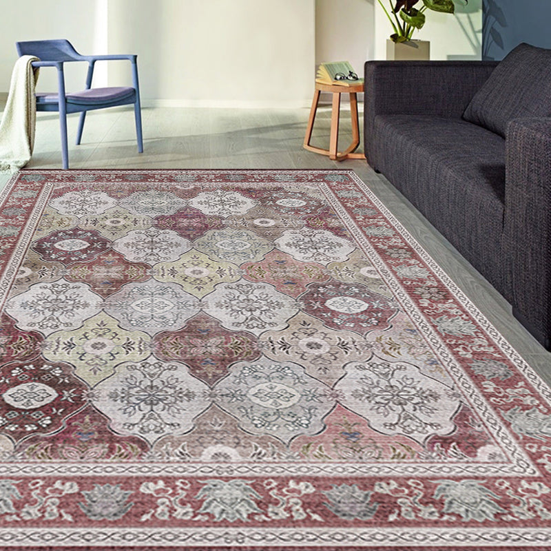 Veelkleurig Shabby Chic Tapijt Polyester Tribal Patroon Tapijt Diervriendelijk Wasbaar Antislip Rugtapijt voor Decoratie