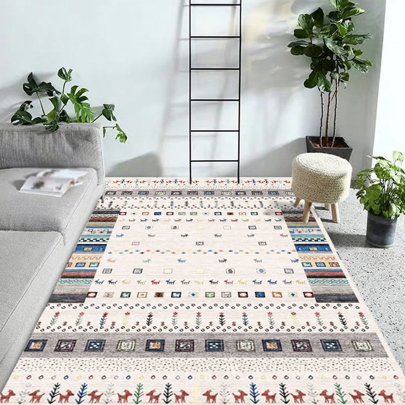 Veelkleurig Shabby Chic Tapijt Polyester Tribal Patroon Tapijt Diervriendelijk Wasbaar Antislip Rugtapijt voor Decoratie