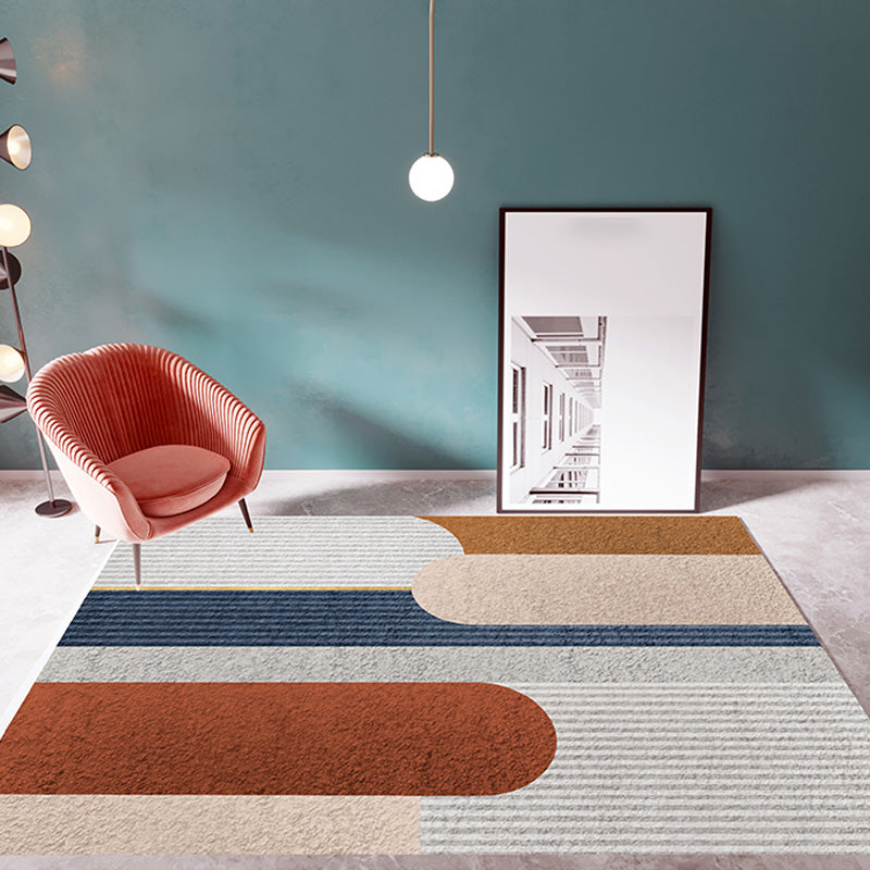 Minimalistischer Farbblöcke Teppich Multikolen Polyester Teppich nicht rutschfestes waschbares Haustierfreundlicher Teppich für Schlafzimmer