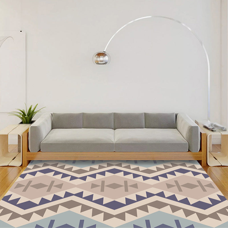 Southwestern Tribal Patrón geométrico alfombra multicolor alfombra de poliéster poliéster lavable para mascotas alfombras anti-slip para sala de estar