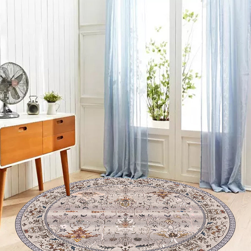 Veelkleurig shabby chic vloerkleed Polyester tribal bloemenpatroon vloerkleed Diervriendelijk wasbaar antislip rugtapijt voor decoratie