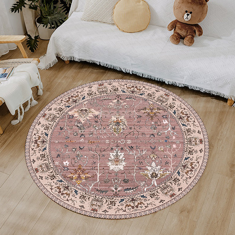 Veelkleurig shabby chic vloerkleed Polyester tribal bloemenpatroon vloerkleed Diervriendelijk wasbaar antislip rugtapijt voor decoratie