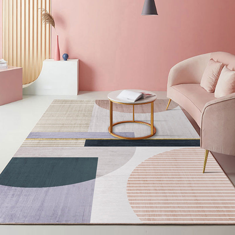 Stijlvolle hedendaagse tapijt kleurblokstreep en geometrisch patroon tapijt huisdiervriendelijke antislip machine wasbaar gebied tapijt voor decoratie