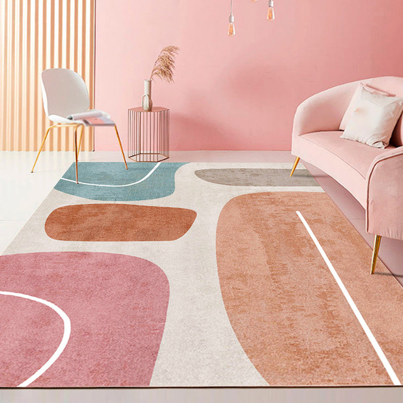 Stijlvolle hedendaagse tapijt kleurblokstreep en geometrisch patroon tapijt huisdiervriendelijke antislip machine wasbaar gebied tapijt voor decoratie