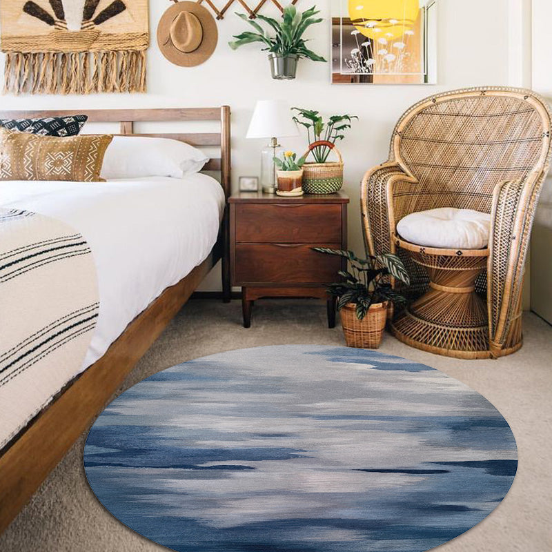 Multicolor Brushstroke Painting Pattern Rug Polyester Modern Rug Washable Anti-Slip Pet Friendly Area Rug for Living Room