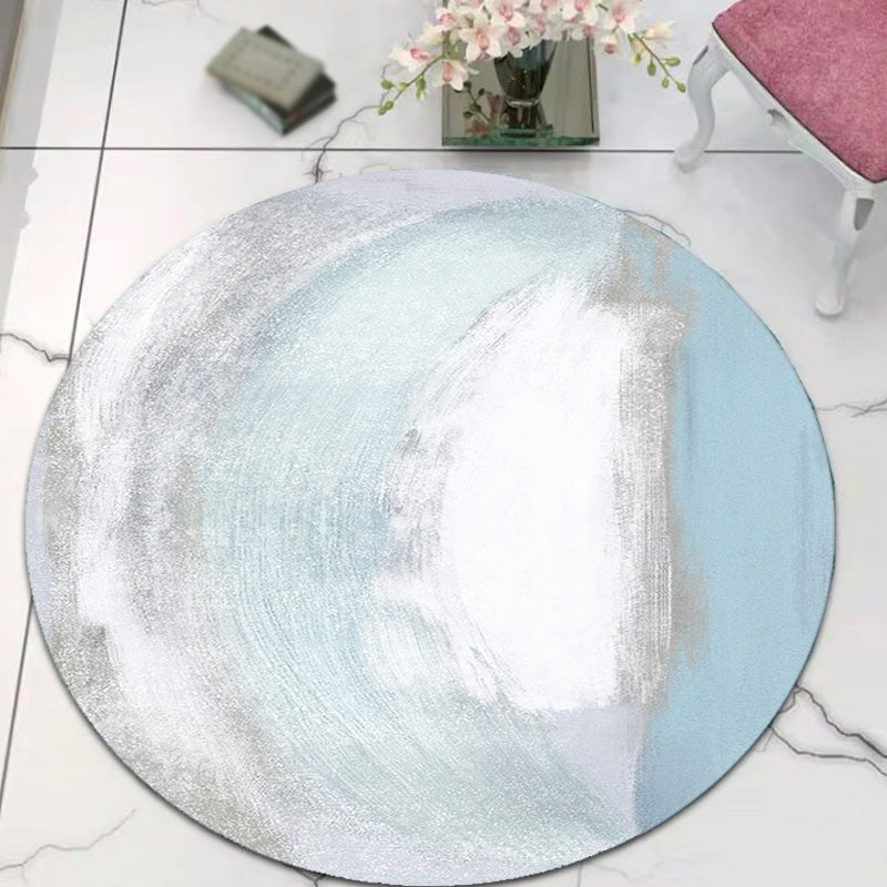 Multicolor Brushstroke Painting Pattern Rug Polyester Modern Rug Washable Anti-Slip Pet Friendly Area Rug for Living Room