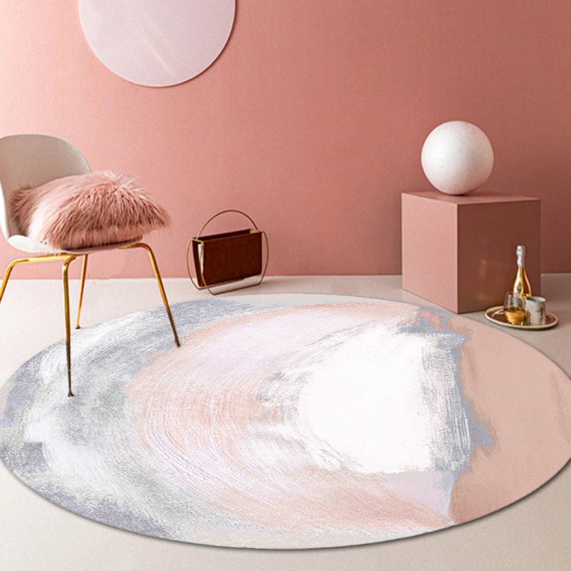 Multicolor Brushstroke Painting Pattern Rug Polyester Modern Rug Washable Anti-Slip Pet Friendly Area Rug for Living Room