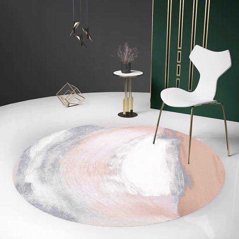 Multicolor Brushstroke Painting Pattern Rug Polyester Modern Rug Washable Anti-Slip Pet Friendly Area Rug for Living Room