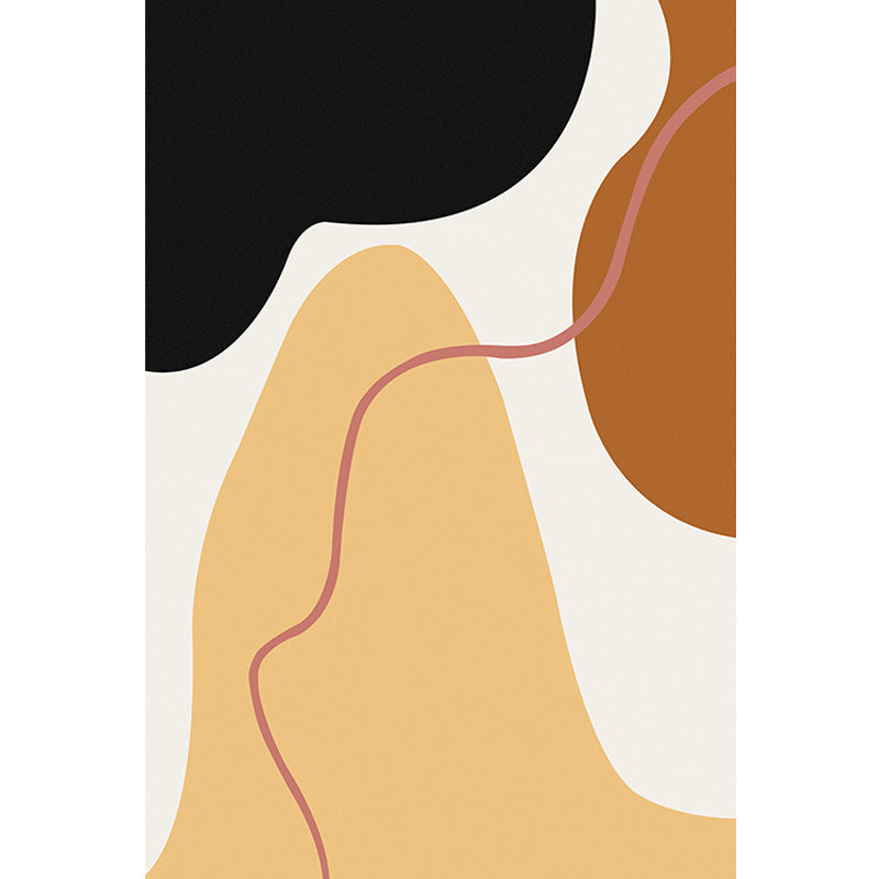 Modernist Colorblock Rug Beige and Yellow Polyester Rug Non-Slip Backing Washable Pet Friendly Carpet for Bedroom