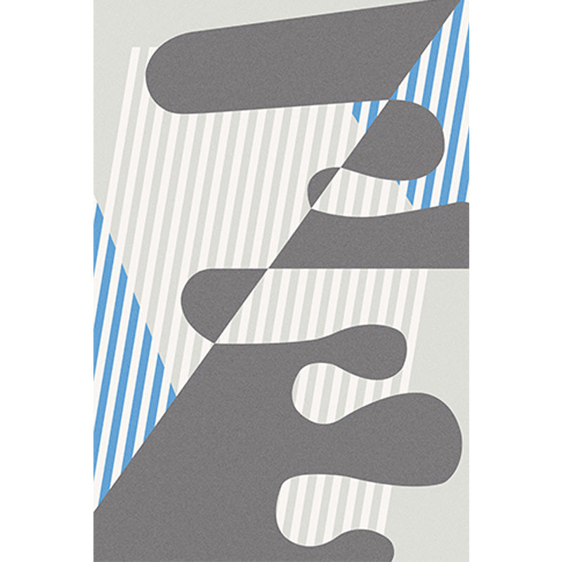 Multicolor Abstract Stripe Pattern Rug Polyester Modern Rug Washable Anti-Slip Pet Friendly Area Rug for Living Room