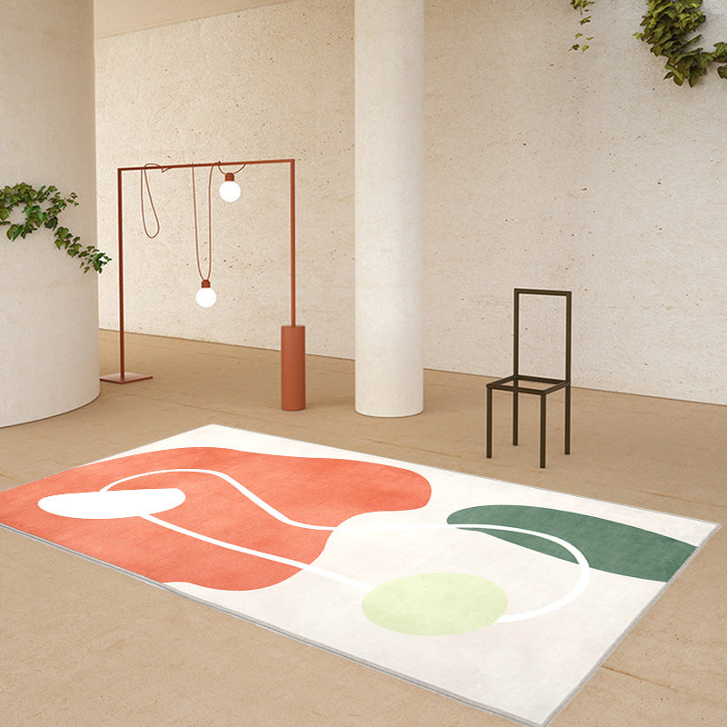 Funky Multicolor Modernism Rug Polyester Colorblock Rug Washable Pet Friendly Non-Slip Carpet for Living Room