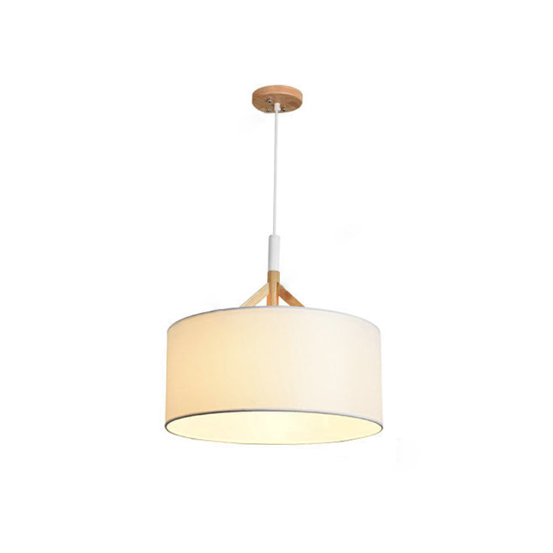 Moderne Trommelanhänger Leuchte Fixation Stoff 1 hängende Deckenleuchte in Weiß/Schwarz