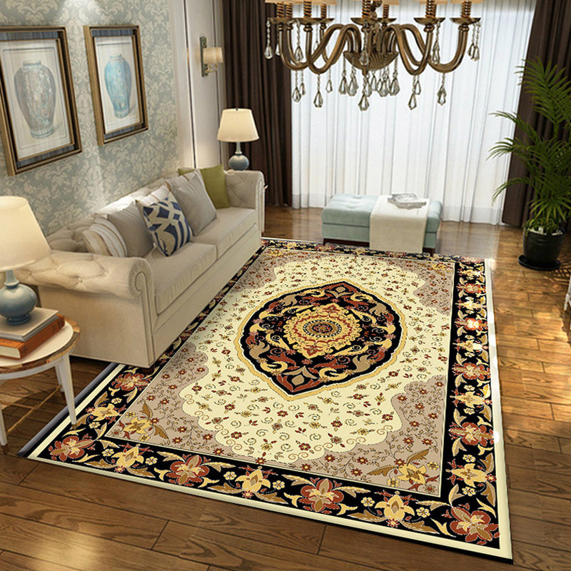 Tapé de médaillon polyester Multicolor Brown Tapis de médaillon polyester