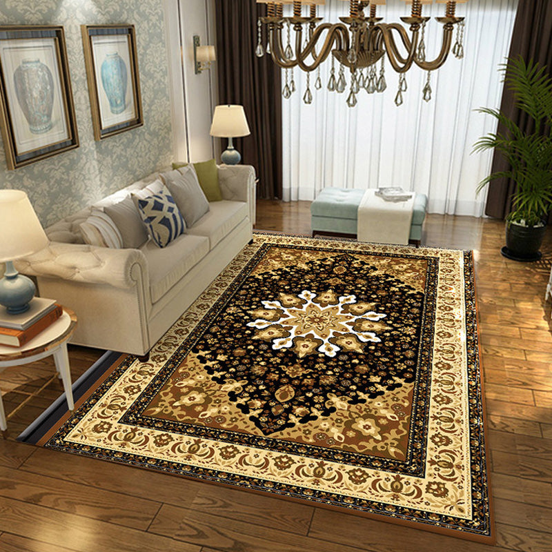 Tapé de médaillon polyester Multicolor Brown Tapis de médaillon polyester