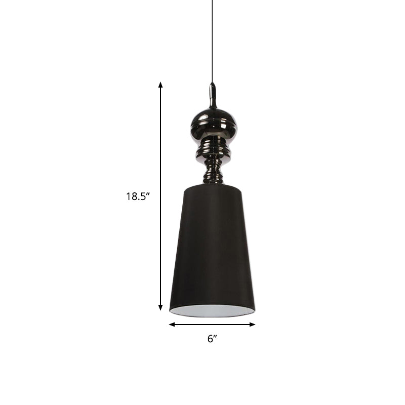6"/8"/10" Dia Tapered Suspension Pendant Nordic Fabric Black/White LED Hanging Pendant Lamp