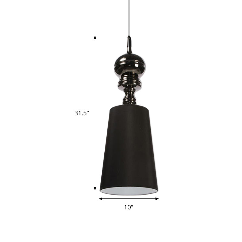 6"/8"/10" Dia Tapered Suspension Pendant Nordic Fabric Black/White LED Hanging Pendant Lamp
