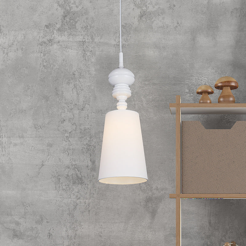 6"/8"/10" Dia Tapered Suspension Pendant Nordic Fabric Black/White LED Hanging Pendant Lamp