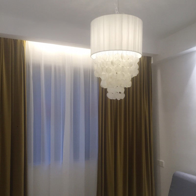 12 "/18" Dia Drum Hanging Light Kit Moderne Schale 4 Lichter weiß hängende Anhängerlampe