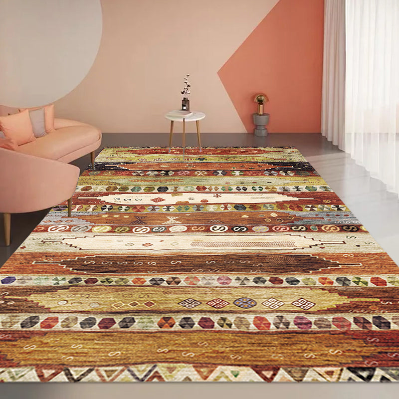 Veelkleurig Marokkaans vloerkleed Polyester Tribal bloempatroon vloerkleed Diervriendelijk wasbaar antislip rugtapijt voor decoratie