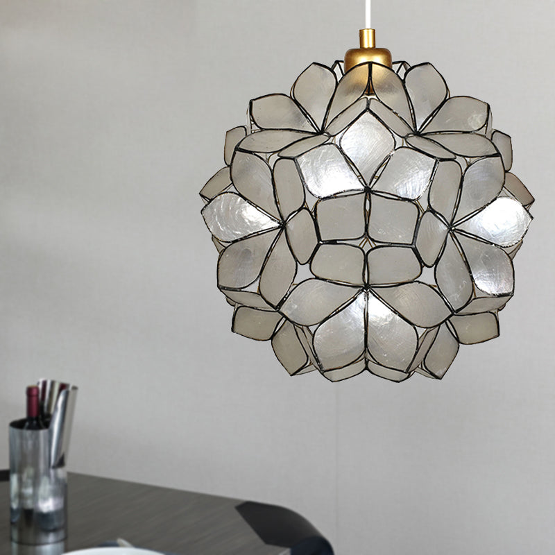 Globe Suspension Anhänger Modernismus Schale 1 hängende Deckenlicht in Weiß/Beige