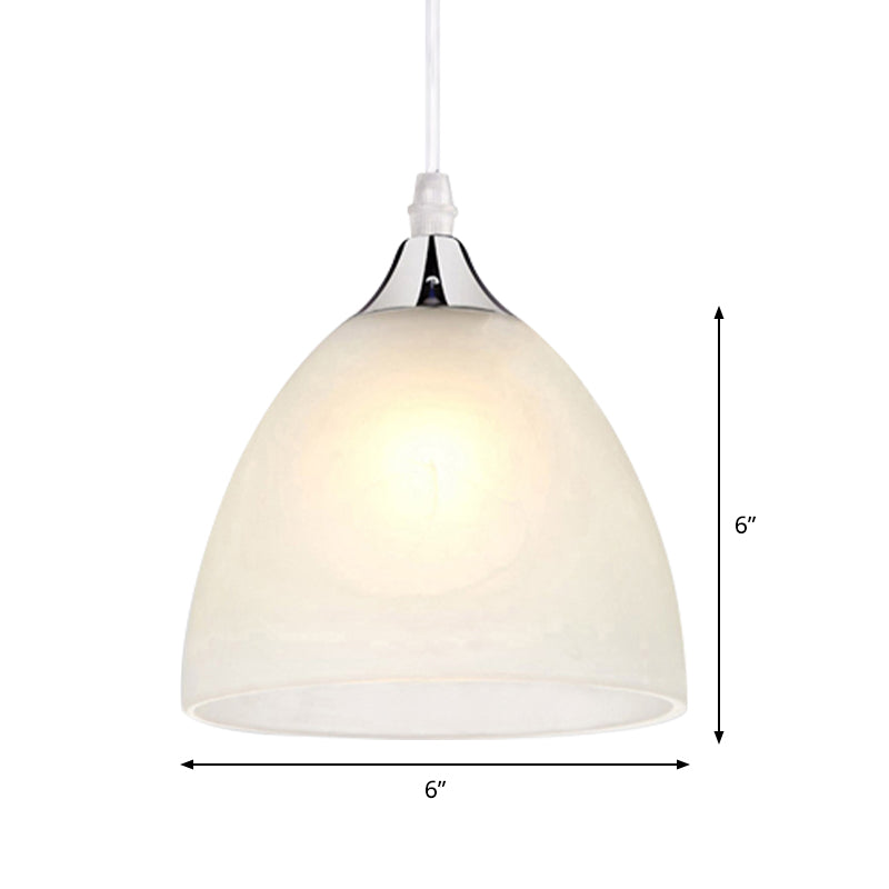 1 éclairage pendentif de cuisine léger avec dôme en verre blanc ombre moderniste nickel suspendu plafonnier lampe à plafond