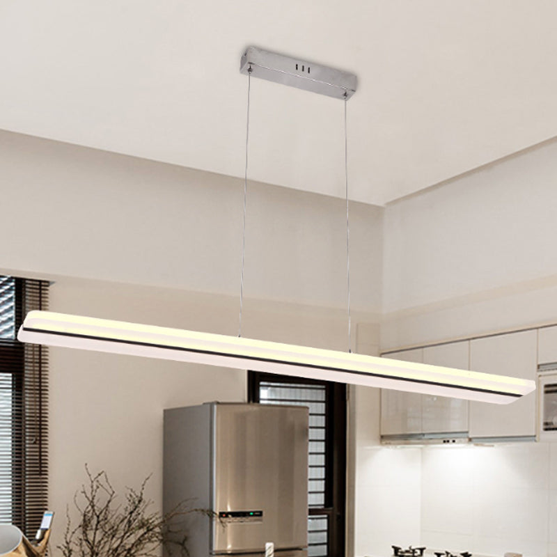 39 "/47" de ancho ultra delgada colgante acrílico lámpara de techo blanco LED moderno en luz cálida/blanca