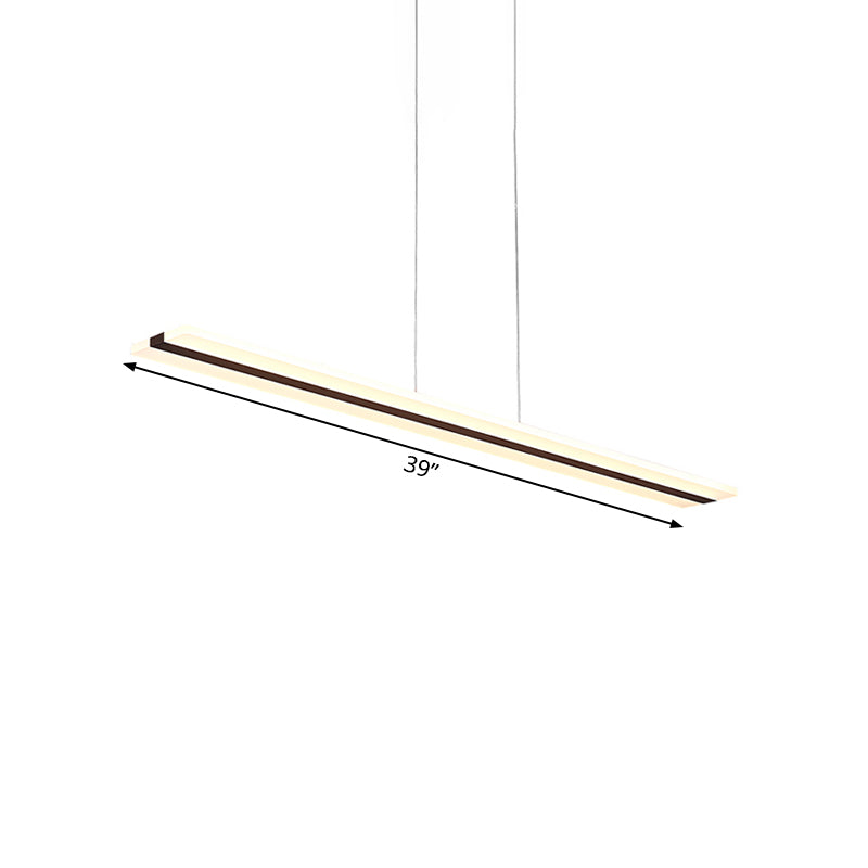 39 "/47" de ancho ultra delgada colgante acrílico lámpara de techo blanco LED moderno en luz cálida/blanca