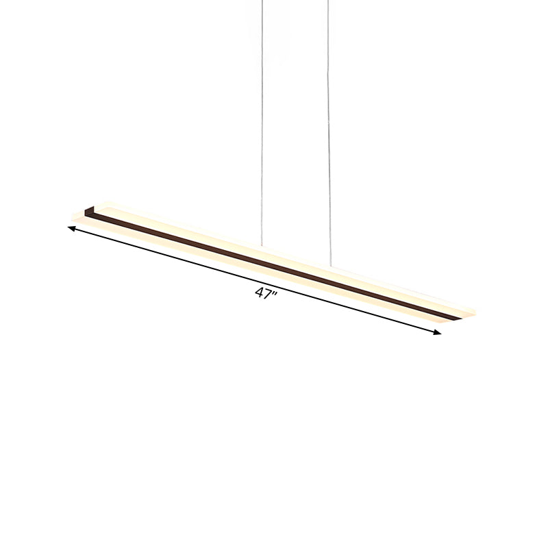 39 "/47" de ancho ultra delgada colgante acrílico lámpara de techo blanco LED moderno en luz cálida/blanca