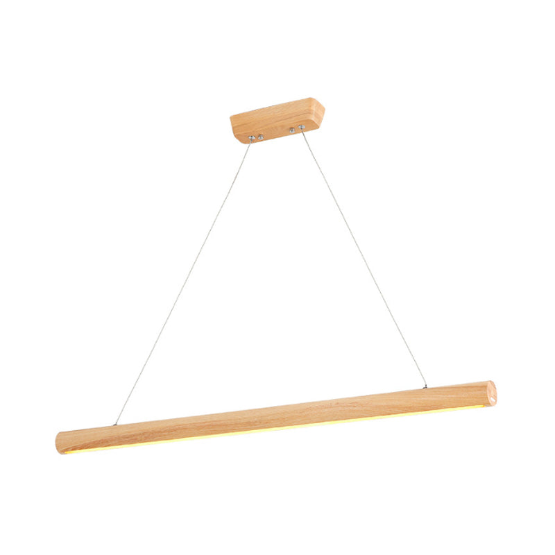 23.5 "/35.5"/47 "Luz de colgante LED lineal de ancho Madera contemporánea Comedor de 1 luz Luz colgante Accesorio con luz cálida/blanca sobre mesa