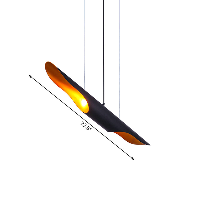Pipe Hanging Ceiling Light Nordic Metal Black/White Pendant Light for Bedroom, 23.5"/27.5"/31.5" Wide