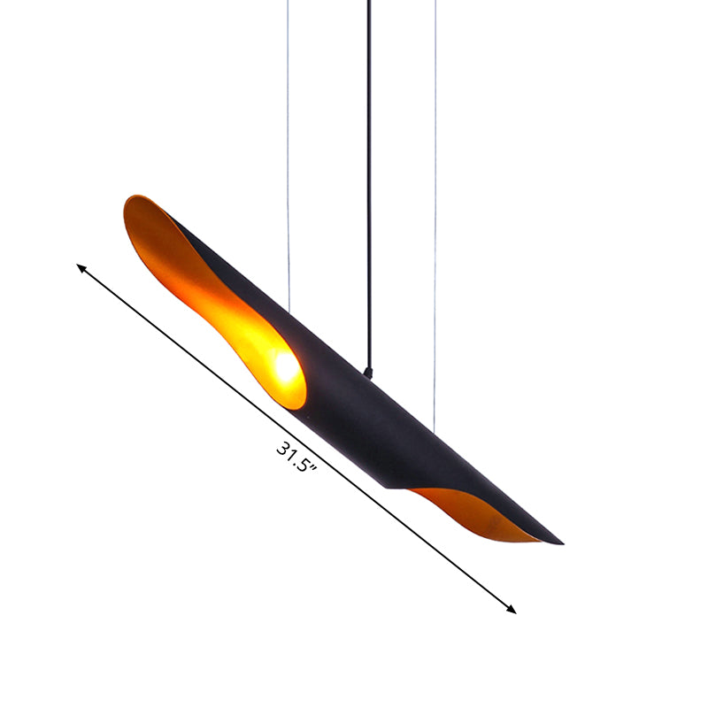 Pipe Hanging Ceiling Light Nordic Metal Black/White Pendant Light for Bedroom, 23.5"/27.5"/31.5" Wide