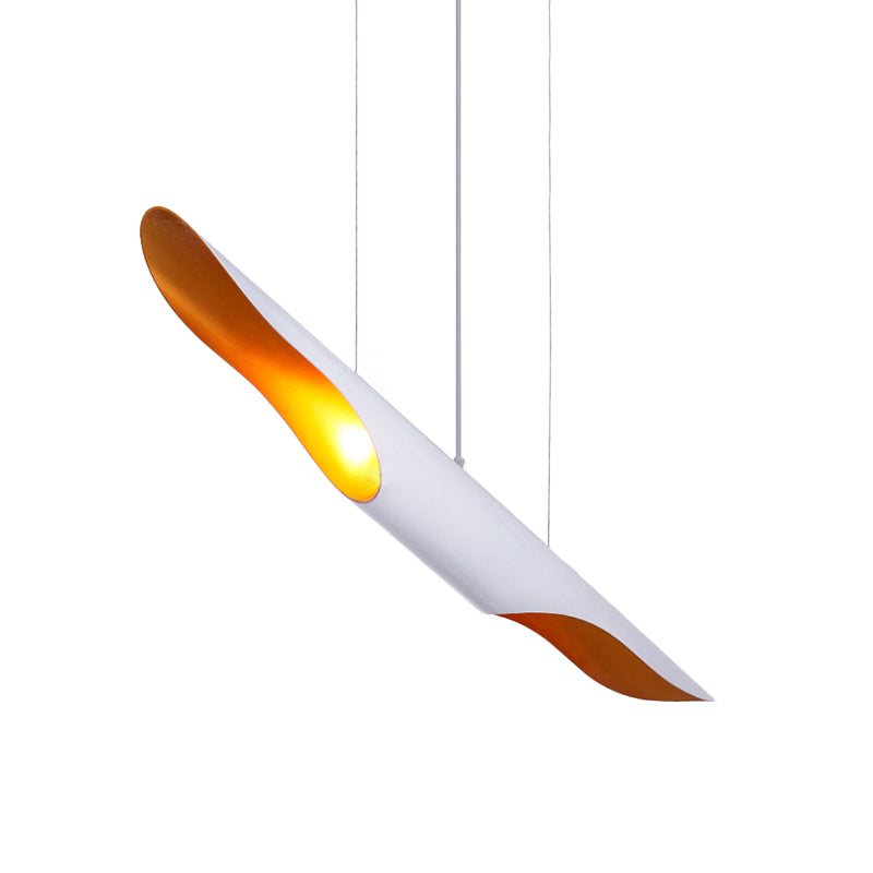 Pipe Hanging Ceiling Light Nordic Metal Black/White Pendant Light for Bedroom, 23.5"/27.5"/31.5" Wide