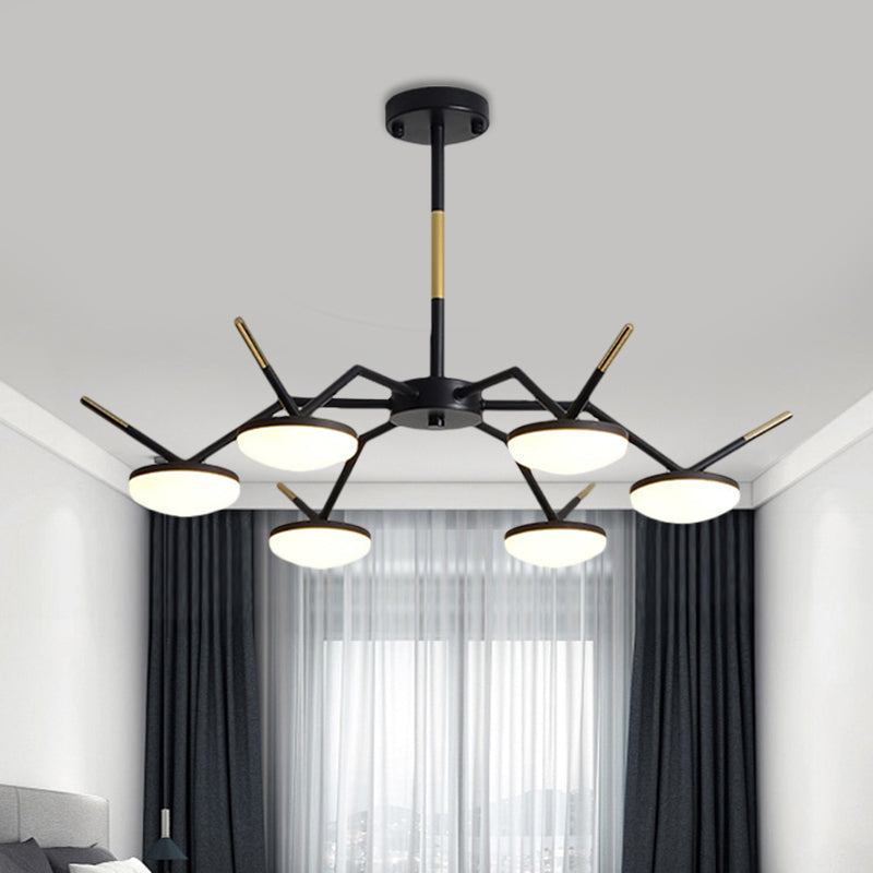 Lampada lampadina del cerchio metallico Modernismo LED LED Black Aftaccia del soffitto con braccio di linea rotto