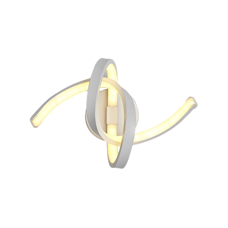 Knotted Linear Wall Mounted Light Modernist Metallic LED White Wall Sconce Lighting