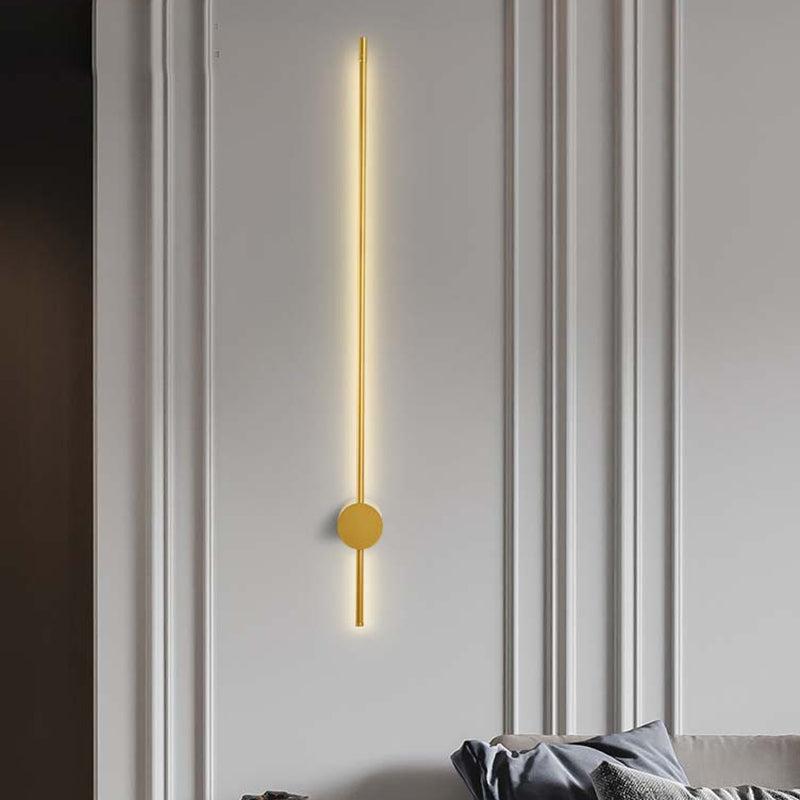 Minimalist Linear Wall Lighting Ideas Metal 47"/57" Width LED Bedside Wall Light Sconce in Gold
