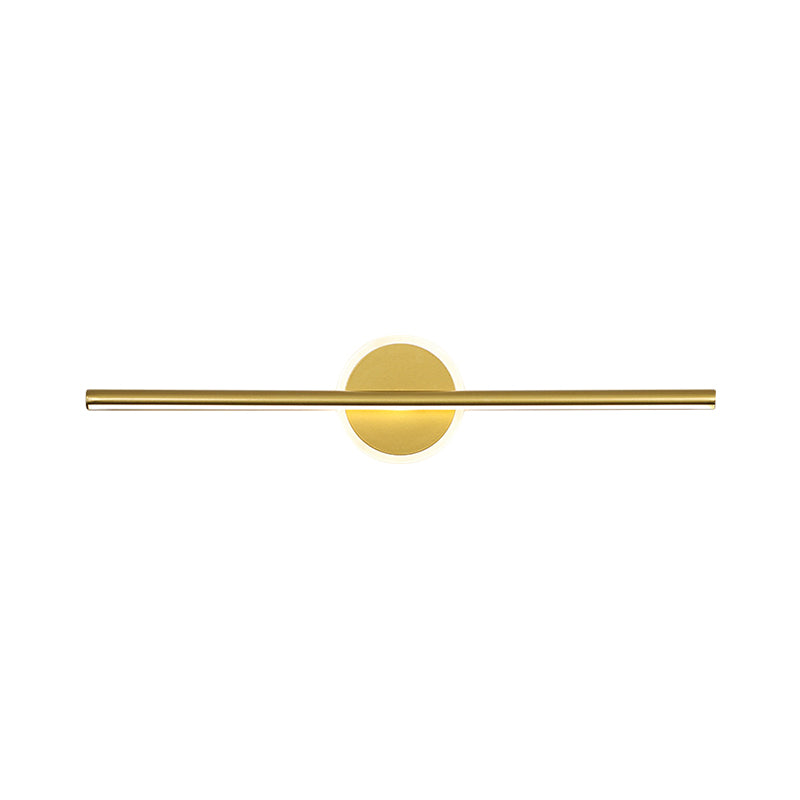 Metall linear und runde Eitelkeitswandlicht Minimalismus LED -Wandleuchte in Gold, 16 "/23,5" /31,5 "breit