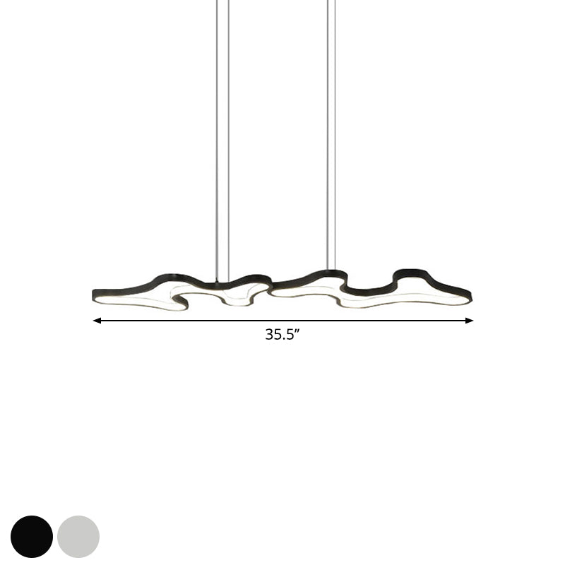 Cloud-Like Frame Metal Island Light Contemporary Black/White LED Pendant Lighting Fixture