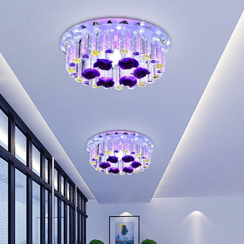 7"/9,5" W minimalistische ronde inbouw helder kristal LED gang inbouw plafondlamp in chroom, warm/wit/meerkleurig licht