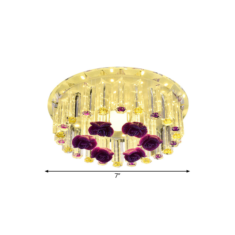 7"/9,5" W minimalistische ronde inbouw helder kristal LED gang inbouw plafondlamp in chroom, warm/wit/meerkleurig licht