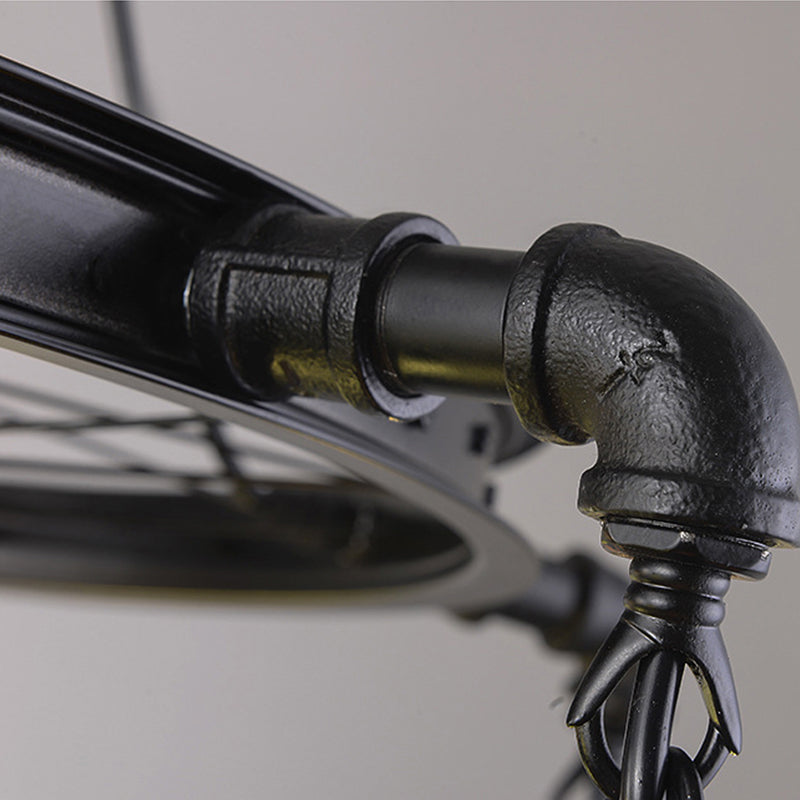 Lampada vetrata a 2 livelli a stella lampada in vetro vintage con finitura nera