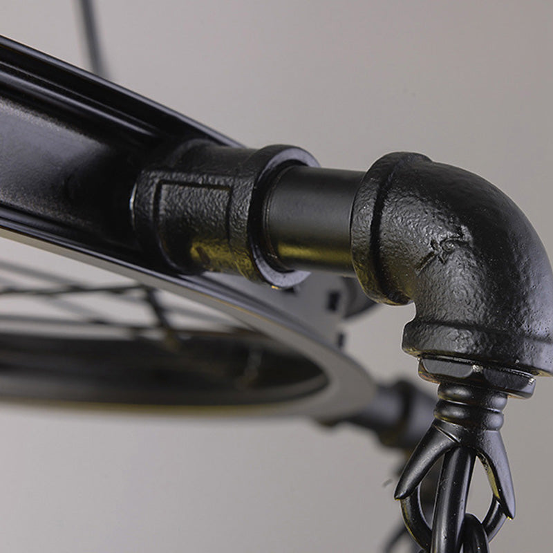 Sospensione in vetro colorato Sospensione Luce Lodge Style 2 Tiers lampadario in nero per soggiorno