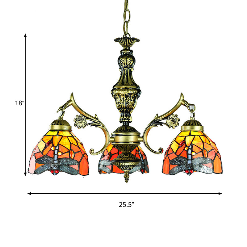 LODGE DRAGONFLY SPIESE CONTO 3 LAFE LAMPAGGIO DI VETRO PER LAMONO DI VETRO PER CAMERA PASSAGGIO