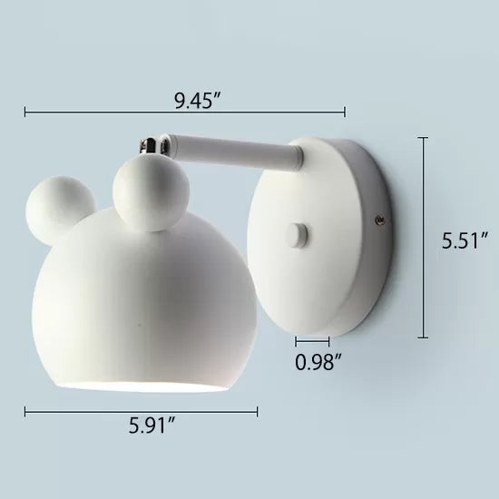 Rotatable Single Light Mouse Wall Light Nordic Stylish Metal Sconce Light for Study Room